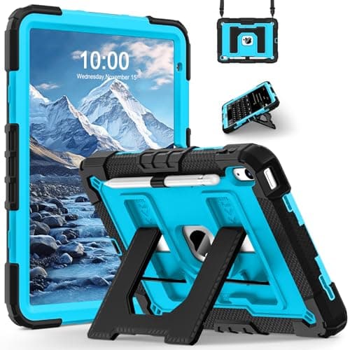 WESOROL CASE for iPad (A16) 11th/10th Generation 11/10.9 Inch 2025/2022 Kids Friendly iPad Case 10th Generation with Pencil Holder,Heavy Duty Shockproof Cover for i Pad 11th/10th Gen,Black Blue - Image 1