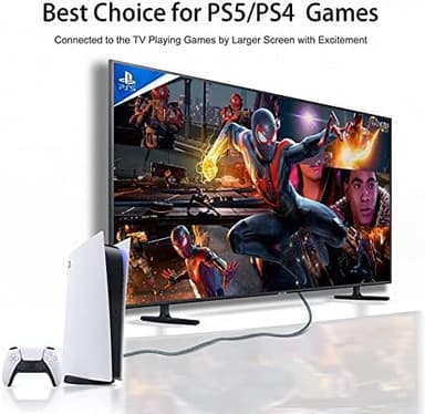 LEADSTAR HDMI Cable 4K 100 ft Fiber Optic, 4K 60Hz 18Gbps High Speed HDMI 2.0 Cord Braided | Ultra HD, HDR10, 1080p, eARC, 3D, HDCP 2.2 | for Xbox, PS5, TV, Laptop, Monitor - Image 7