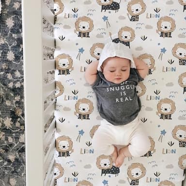 BROLEX Baby Fitted Crib Sheets: Kid Crib Sheets - Set of 2 for Toddler Standard Size Crib Mattress for Boys and Girls - Jersey Knit Crib Bed Sheets Dinosaur Lion - Image 5