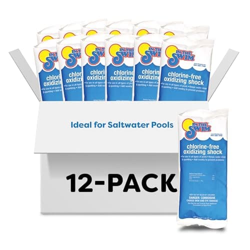 In The Swim Chlorine-Free Pool Shock – Quick Dissolving, Fast-Acting, Shock-Oxidizer for Swimming Pools, Spas, and Salt Chlorinated Pools Compatible - 12 x 1 Pound Bags - Image 1