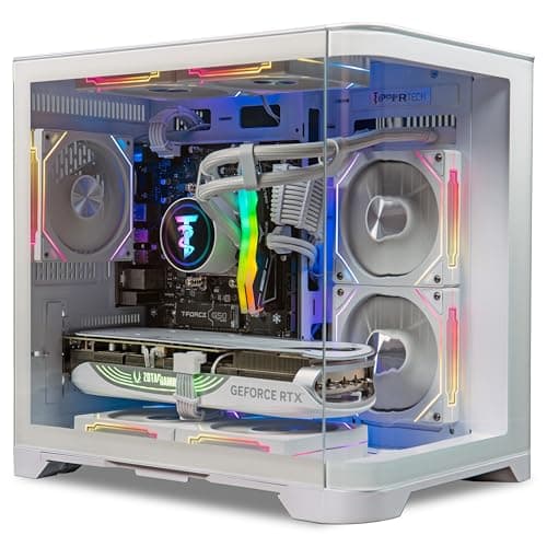 ViprTech Reaper 3.0 Liquid-Cooled PC - AMD Ryzen 7 8700F (5.0Ghz Turbo), RTX 5070 12GB, 32GB DDR5 6400, 2TB NVMe SSD, 800W Gold, VR-Ready, WiFi BT, Win 11, Gaming Desktop Computer White - Image 1