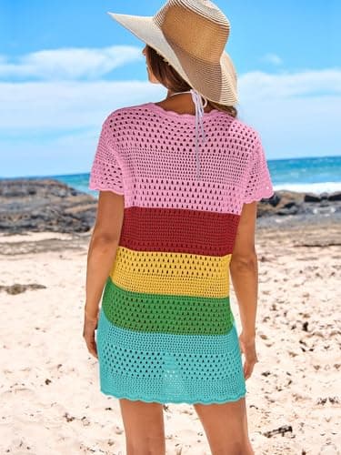 ANRABESS Swimsuit Cover Up for Women 2025 Crochet Bathing Suit Swimwear Mesh Knit Beach Dress Summer Vacation Outfit Clothes X-Large - Image 5