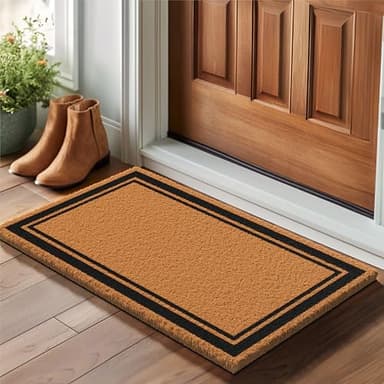 Barnyard Designs Natural Coco Coir Heavy Duty Backing Doormat - Large Cute Non-Slip Front Door Welcome Mat for Outside Entrance or Porch Entry, Brown (17x30, Border) - Image 2