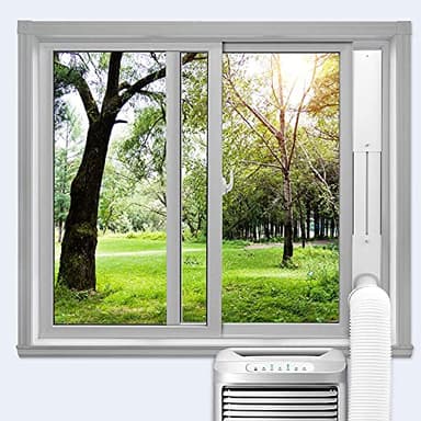 Kerykwan Portable Air Conditioner Window Vent Kit with 5.9” Exhaust Hose Adjustable Portable AC Window Kit for Ducting Universal Portable AC Seal Panel for Horizontal&Vertical Window - Image 7