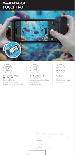 ESR Waterproof Phone Pouch for iPhone 15 Pro Max /14 Pro Max, Underwater Touch Sensitivity, IPX8 Floating Waterproof Cellphone Case with Lanyard, Dry Bag for Snorkeling, Black - Image 11