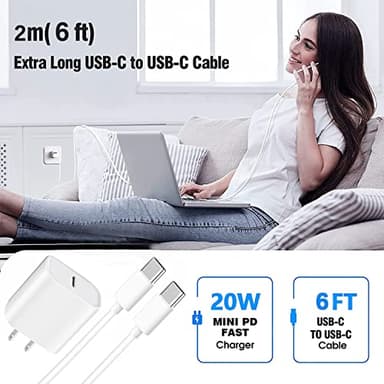 USB C Fast Charger for Apple iPad Pro 13/12.9/11 in 2025-2018,iPad 11th(A16),iPad Air 5th/Mini 7th,iPhone 17/16/15 Series,USB C Charger Fast Charging Adapter Wall Block with 6FT USBC to C Cable Cord - Image 7