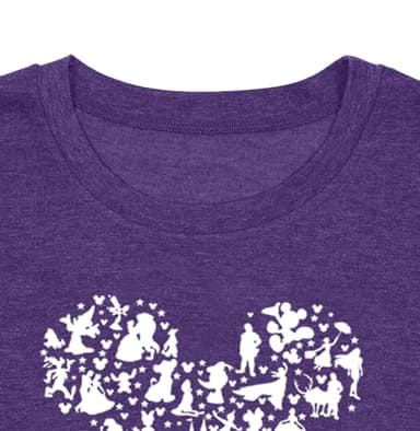 Women Graphic Shirts Magical Shirt for Women Castle Kingdom Fairy Graphic Tshirt Summer Casual Short Sleeve Halloween Tee Tops-L (Dark Purple) - Image 4