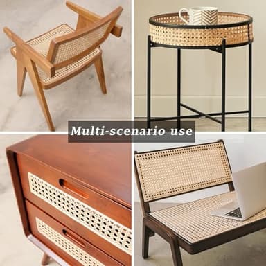 Upgraded Plastic Rattan Webbing, 16"x40" DIY Handwoven Synthetic Poly Rattan, Wicker Cane Rattan Webbing for Home Decor Projects Furniture Caning Chairs Cabinets Beds - Image 6