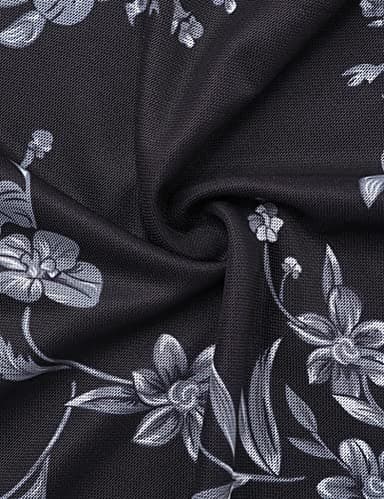 Timeson Blouses for Women Dressy Casual,Ruffles Sleeve Tunic Tops to Wear with Leggings Business Professional Attire Clothes Henley V Neck Women Dress Shirts Ladies Floral Office Tops Multi-Black XL - Image 4