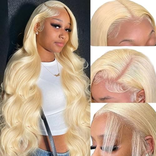30 Inch 613 Lace Front Wig - Human Hair Body Wave Blonde Wig - 200% Density - Pre Plucked - Glueless With Baby Hair - Image 1