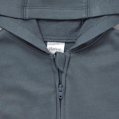 Hanes Baby Pure Comfort Organic Hoodie, French Terry Full-Zip Hooded Sweatshirt, Infant Boys & Girls, Dark Grey - Image 3