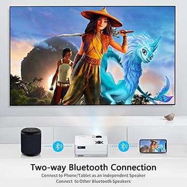 Native 1080P Projector with WiFi and Two-Way Bluetooth, Full HD Movie Projector for Outdoor Movies, 300" Display Projector 4k Home Theater, Compatible with iOS/Android/PC/XBox/PS4/TV Stick/HDMI/USB - Image 6
