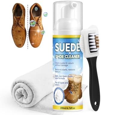 Bellemora Suede Shoe Cleaner, 6.76 Oz Nubuck and Suede Cleaner Kit with Brush, Shoe Cleaning Kit Removes Dirt and Stain, Shoe Care For Suede, Leather, Boots, Canvas - Image 1