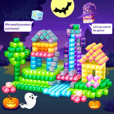 SILYMOLY Magnetic Blocks, Jewel Adventures Edition, Magnetic Building Cubes, Boys & Girls Toddler Toys Age 3-5 4-8,Sensory Toy Gift for Kids, Upgraded STEM Gift 1.2 Inches - Image 2