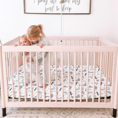 BROLEX Baby Fitted Crib Sheets: Kid Crib Sheets - Set of 2 for Toddler Standard Size Crib Mattress for Boys and Girls - Jersey Knit Crib Bed Sheets Dinosaur Lion - Image 2