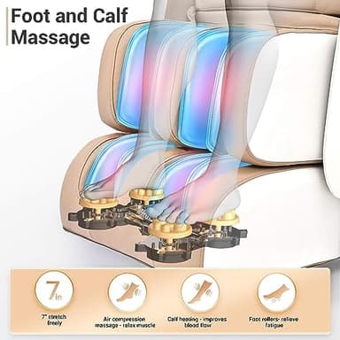 Massage Chair Full Body with Heat, Full Body Zero Gravity Shiatsu Massage Chair, Kneading Recliner w/ 20 Auto Modes, Foot Massage, Bluetooth, USB Charging Port, Touch Screen Controller - Image 5