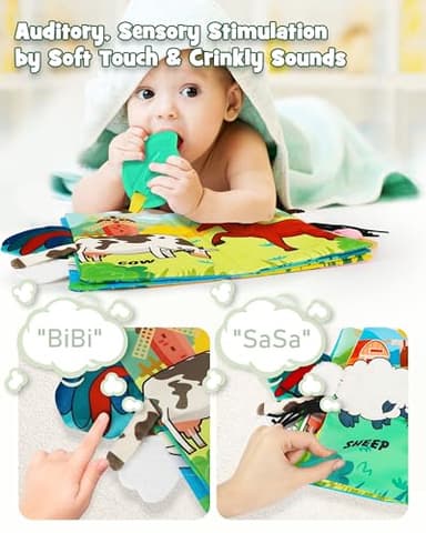 Little Tikes Baby Books - Crinkle, Touch & Feel, Tummy Time, Early Learning Stroller Toys for Newborns 0-6 Months - Image 3
