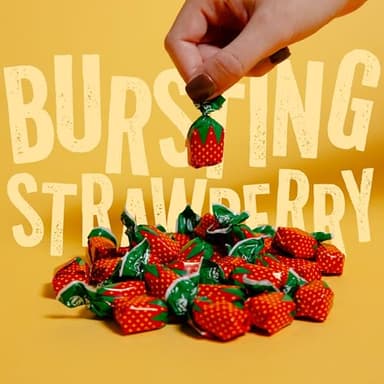 Strawberry Hard Candy Individually Wrapped – Halloween Candy Bulk with Fruit-Filled Center, 2 lbs Bon Bons for Piñata Filler, Candy Bags, Party Favors - Image 3