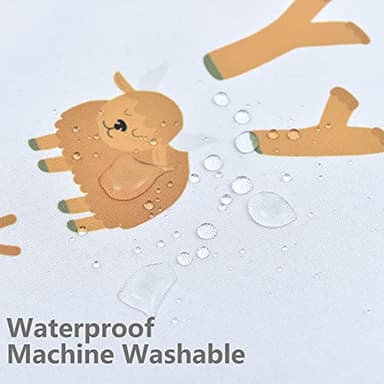 WOMUMON 51" Splat Mat for Under High Chair/Arts/Crafts, Baby Washable Spill Mat Waterproof Anti-Slip Floor Splash Mat, Portable Play Mat and Table Cloth - Image 5