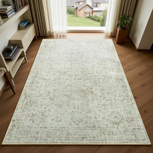 5x7 Area Rugs for Living Room, Washable Rug for Bedroom, Soft Non Slip Kitchen Rug for Indoor Floor, Modern Carpet for Dining Room Classroom Dorm Kids Playroom Nursery, Home Office Decor - Image 1