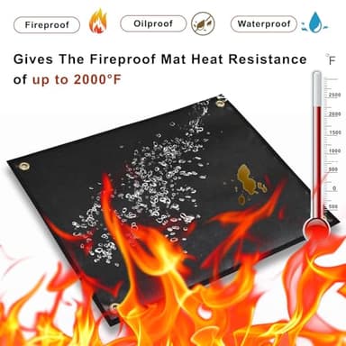 QYYDWN Under Grill Mat for Outdoor Grill,50 x 40 inches Double-Sided Fireproof Grill Pad,BBQ Mat for Under BBQ,Indoor Fireplace Mat,Fire Pit Mat,Oil-Proof Waterproof Mat - Image 5