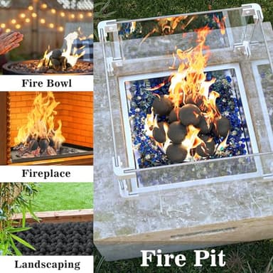 GRISUN Black Round Ceramic Fire Balls for Fire Pit, 4 Inch Tempered Fire Stones for Natural or Propane Fireplace, Safe for Outdoors and Indoors Fire Pit Reusable Fireballs, Set of 12 - Image 7