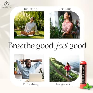Peppermint Inhaler Nasal Stick - Aromatherapy Nasal Inhaler, Portable Nose Inhaler Stick, Non Drowsy Motion Sickness Stick with Peppermint Essential Oil, Aromatherapy Inhaler Stick, Aroma Inhaler - Image 4
