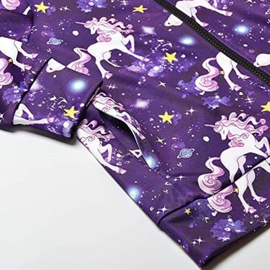 Hoodie for Girls Unicorn Zip Up Jackets Sweatshirt Navy Blue Tops Outfit 10 11 - Image 4