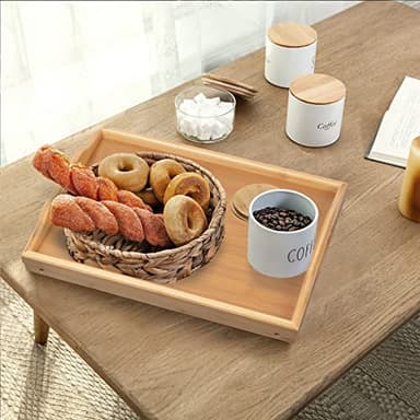 Bed Tray Table Folding Legs with Handles Breakfast Tray for Sofa Eating,Drawing,Platters Bamboo Serving Lap Desk Snack Tray - Image 7