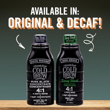 JAVA HOUSE Cold Brew Coffee, Decaf Colombian 4:1 Liquid Concentrate, 32 Ounce Bottle - Image 7
