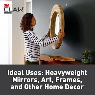 3M CLAW(TM) 65 lb. Drywall Picture Hanger With Spot Markers, Heavyweight Hanging Solution for Room Decor and Office Decor, Including Mirrors or Large Art – 3 Pack - Image 7