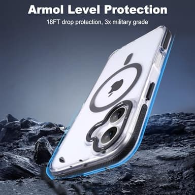Tigowos Compatible with iPhone 16 Bumper case Fits MagSafe 10FT Drop Resistant Anti-Yellowing Shockproof Back Cover Fits iPhone Phone Cases 6.1", Clear Bumper - Image 2