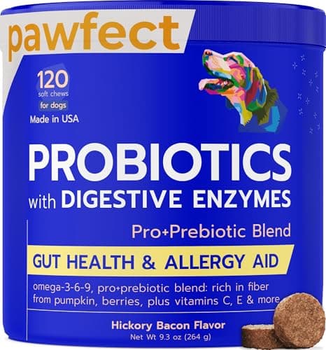 Pet Probiotics for Dogs & Digestive Enzymes for Dogs | Gut Health & Digestive Function Support | Pumpkin & Omega | Prebiotic Supplement Chews - Image 1