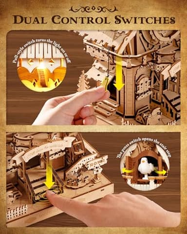 ROKR 3D Wooden Puzzles for Adults,Wooden Cuckoo Clock Model kit,435 Piece 3D Puzzles,Ideal Gift for Adults and Teens - Image 4