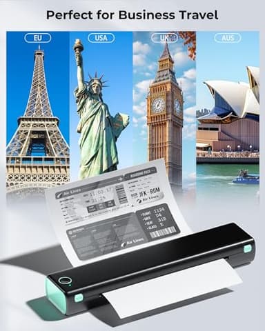 Phomemo Portable Printers Wireless for Travel - Bluetooth Thermal Printer Supports 8.5" X 11" Letter, Inkless Printer Compatible with Phone Laptop for Home Use Car Office School, Come with Carry Case - Image 2