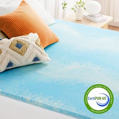 Best Price Mattress 2 Inch Swirl Gel AeroBreeze Cooling Air Flow Memory Foam Mattress Topper, Dorm Essentials, Twin - Image 3