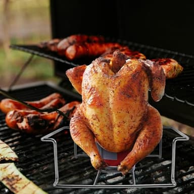 Luoieo Beer Can Chicken Holder Stand,6.5 x 3 inches Stainless Steel chicken roaster for Grilling Smoking Roasting,Vertical Design,Dishwasher Safe,Easy Clean(Square) - Image 5