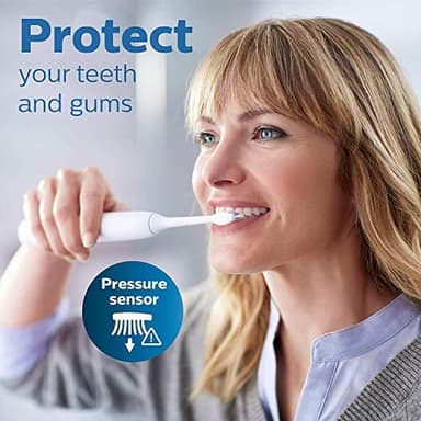 Philips Sonicare ProtectiveClean 6500 Rechargeable Electric Toothbrush, with Pressure Sensor, 3 Cleaning Modes, SmarTimer and QuadPacer, 14-Day Battery Life, Charging Travel Case, Navy Blue, HX6462/07 - Image 5
