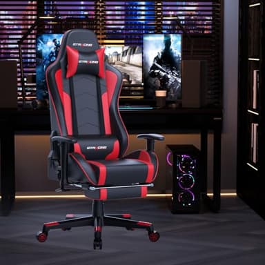 GTRACING Gaming Chair with Footrest Speakers Video Game Chair Bluetooth Music Heavy Duty Ergonomic Computer Office Desk Chair - Image 2