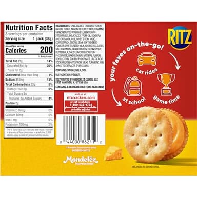 RITZ Cheese Sandwich Crackers, Lunch Snacks, 48 Snack Packs (6 Boxes, 6 Crackers Per Pack) - Image 15