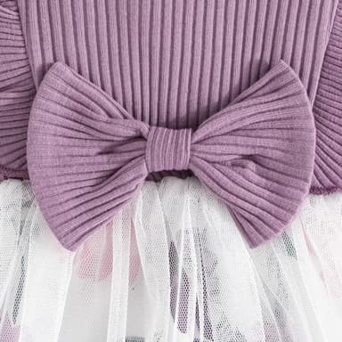 Toddler Baby Girls Tutu Tulle Dress Sleeveless Ruffle Fluffy Cute Sundress for Casual School Party (Purple Flowers, 4-5T) - Image 6