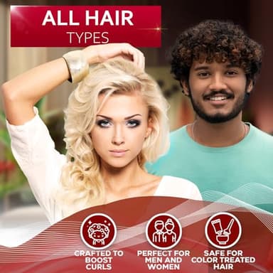 Curly Hair Shampoo and Conditioner Set - For Defining Wavy, Permed, Frizzy, Fine and Black Curls - Moisturizing, Sulfate Free Formula for Women and Men - Products are Safe for Color Treated Locks - Image 6