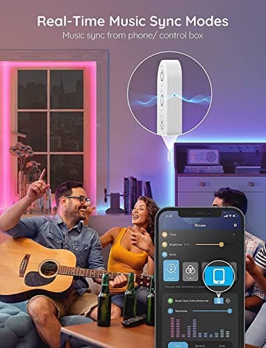 Govee LED Strip Lights 100ft, LED Lights for Bedroom, WiFi RGB LED Lights Work with Alexa and Google Assistant, 64 Modes and Music Sync, Strip Lights for Indoor, Home Decor, 2 Rolls of 50ft - Image 4