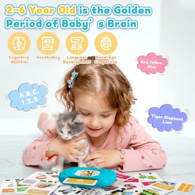 HOMESTEC Toddlers Talking Flash Cards with American accent & 288 Sight Words, Speech Therapy Toys for 3 4 5 6 Years Old Boys and Girls, Learning Educational Montessori Sensory kit, Kids Birthday Gifts - Image 2