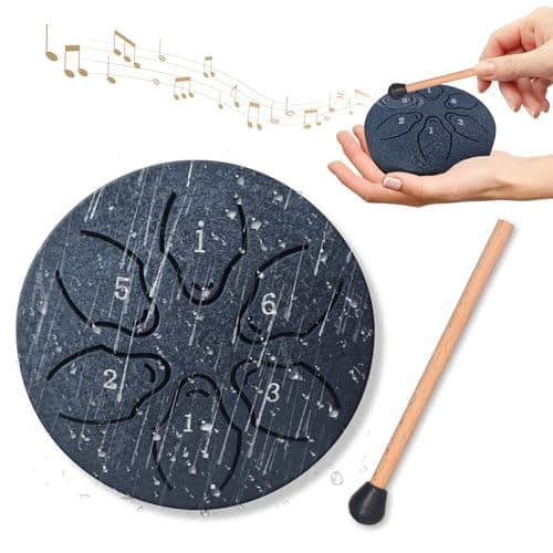MENGBEI Rain Drum for Outside Garden,Chakra Drum for Rain Outdoor, Drum Rain Chime Waterproof,Rain Drum for Garden Instrument, chakra Drum 3 Inches 8 Notes, Chakra Rain Drum Outdoor (Blue), RTXY1 - Image 1