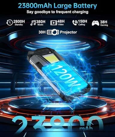 8849 Tank 2 Pro Rugged Smartphone Unlocked, 24+512GB/1TB Android 14 Rugged Cell Phone with Projector, 6.79’’ 4G Waterproof Mobile Phones 23800mAh, Fingerprint/Dual Sim/OTG/GPS/Face ID - Image 3
