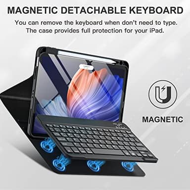 Harvopu Compatible for iPad Air 11-inch/ 10.9" Air 5th 4th Generation Case with Keyboard - Backlit Detachable, Folio Cover with Pencil Holder for iPad Air 11 Inch M3/M2, Air 5 2022/ Air 4 (Black) - Image 4