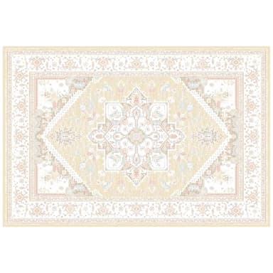 BESTSWEETIE 8x10 Area Rugs for Living Room Washable Non Slip Carpet Low Pile Soft Vintage Print Pattern Rug for Bedroom Dining Room Kitchen Entryway Indoor-Cream/Light Yellow/Brown/Blue/Red/Pink - Image 8