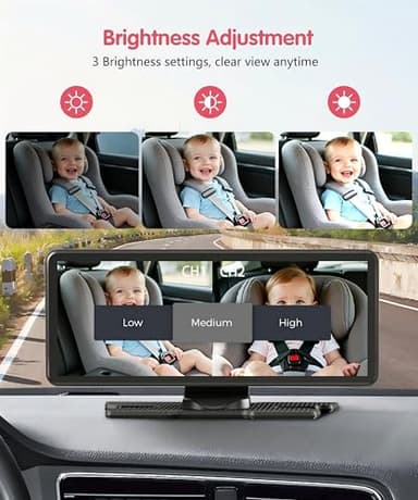 LUCKVIEW BM5PRO 7.2" 1080P HD Baby Car Camera for 2 Kids, Split Screen with IR Night Vision, Easy to Install & Adjust Brightness, Dual Car Camera Baby Monitor for Rear Seat Safety - Image 5