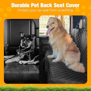 PETICON Dog Car Seat Covers for Ford f150/Ram1500/Nissan Frontier/Toyota Tacoma/GMC Canyon/Silverado, Waterproof Pet Back Seat Cover for Trucks, Scratchproof Nonslip Durable Rear Seat Cover for Dogs - Image 6